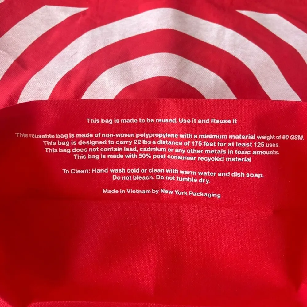 Set of 10 Target Bullseye Reusable Shopping Bags Red Tote